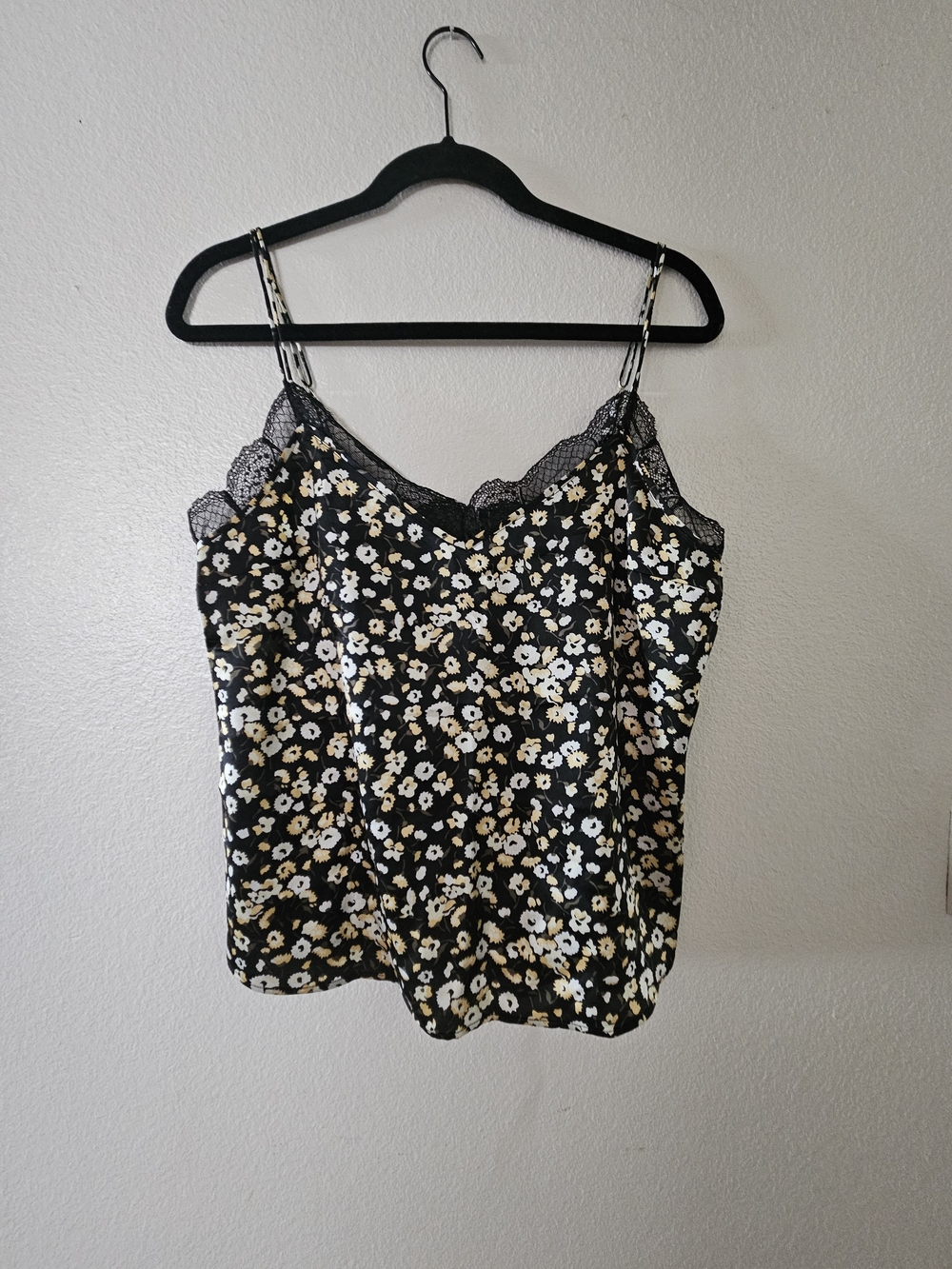 Abercrombie & Fitch Black Floral Lace-Trim Cami